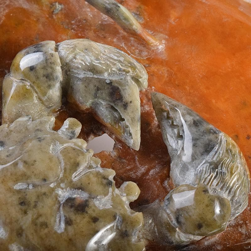 中国 玉石寿山石彫刻 蟹 置物 V R7799B - メルカリ