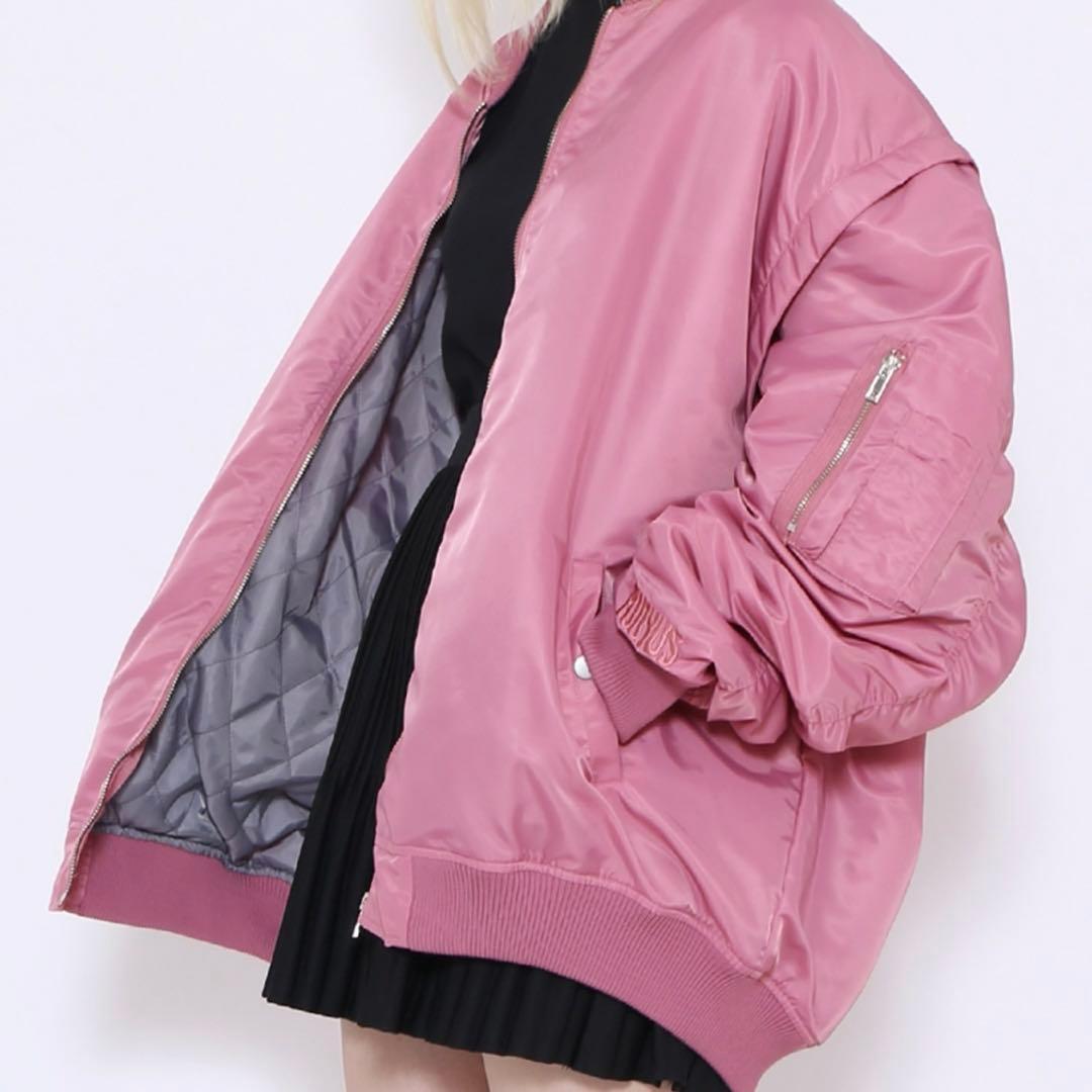2way MA1 ビックシルエット ピンク ブルゾン - メルカリ