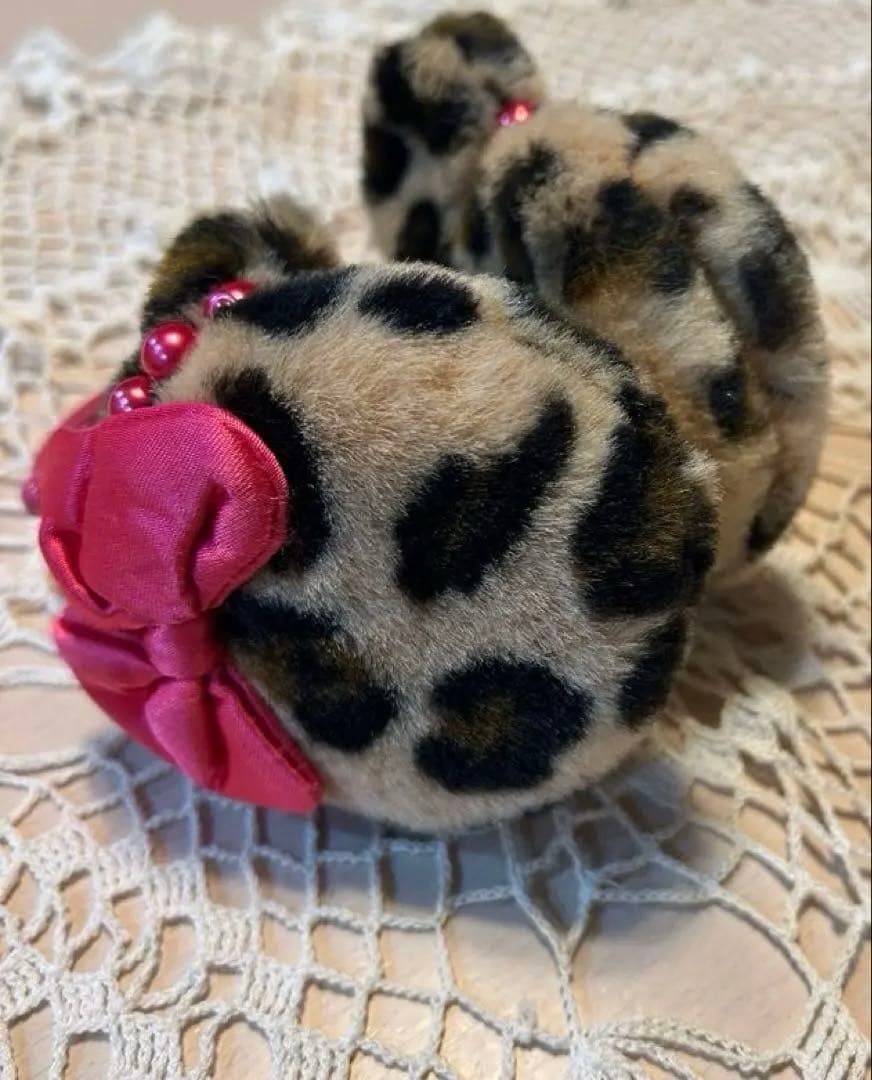 TDLミニーちゃんヒョウ柄カチューシャ】 レア 廃盤品 人気 リボン