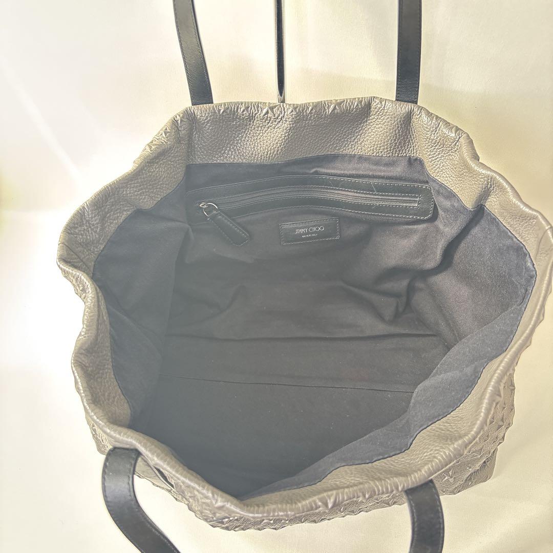 JIMMY CHOO】 グレー トートバッグ 星型エンボス加工