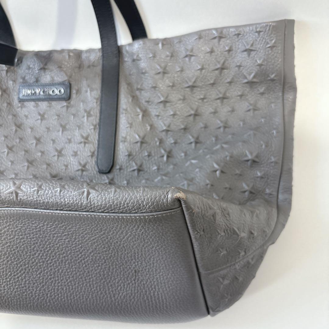 JIMMY CHOO】 グレー トートバッグ 星型エンボス加工