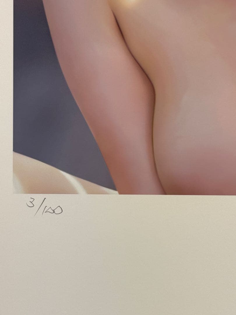 【真作保証】佐藤ヒロシ版画作品　美人画　スポニチ　梨沙46