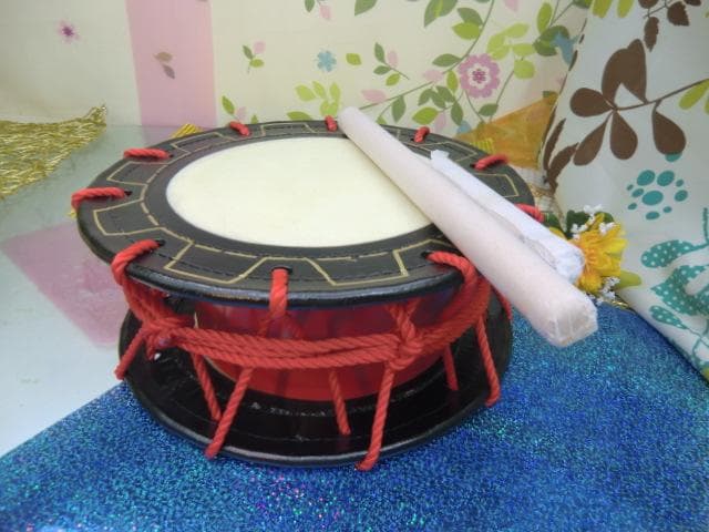 トトロR(送料無料)15.000円　沖縄締め太鼓30cm　　牛革製