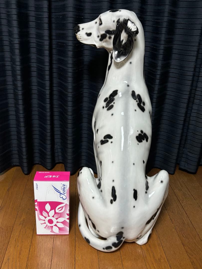 イタリア製 ダルメシアン 置物 陶器 実寸 オブジェ モニュメント 犬