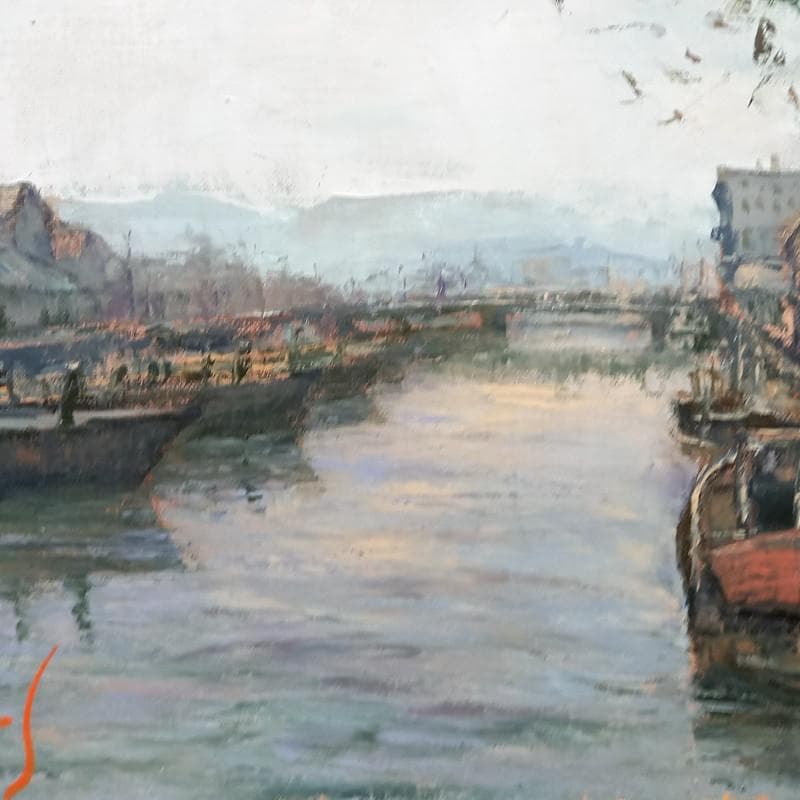 ☆ 佐藤あつ子 ☆「雨の小樽運河」油絵 P6号 未使用額！ - メルカリ