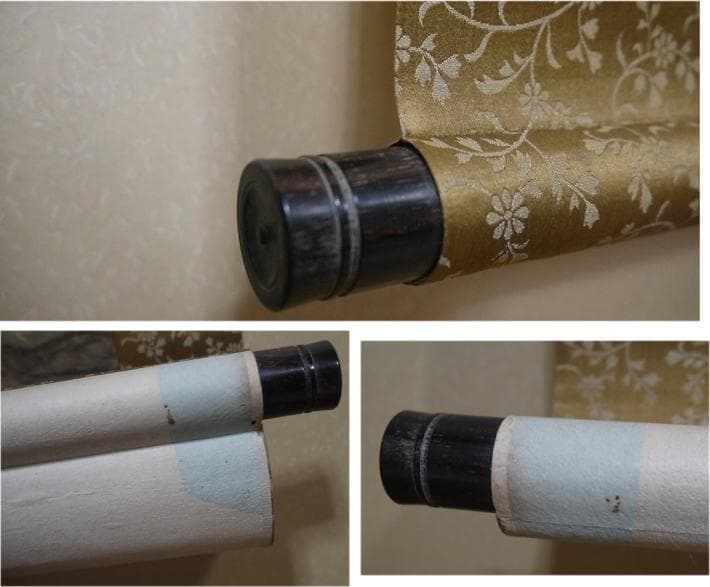 掛軸 高倉観崖 秋水帰帆図 紅葉 帆船 釣り人 家屋 大正乙丑(14年