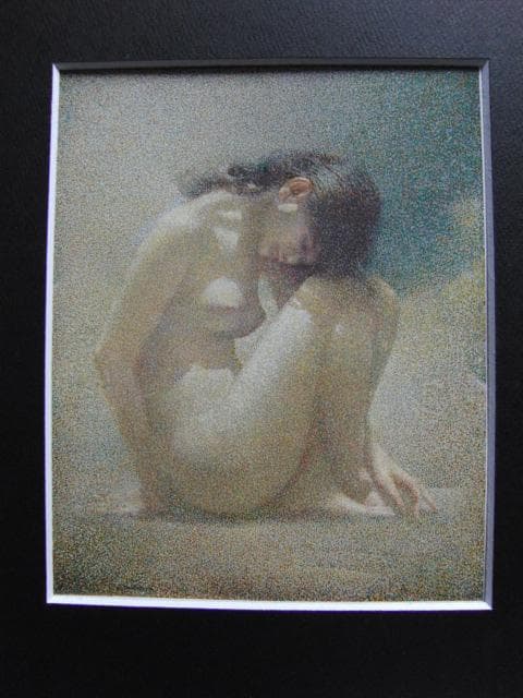 松澤茂雄、【微光】、希少な大判額装用画集より、美品、日本人画家、新品額装付