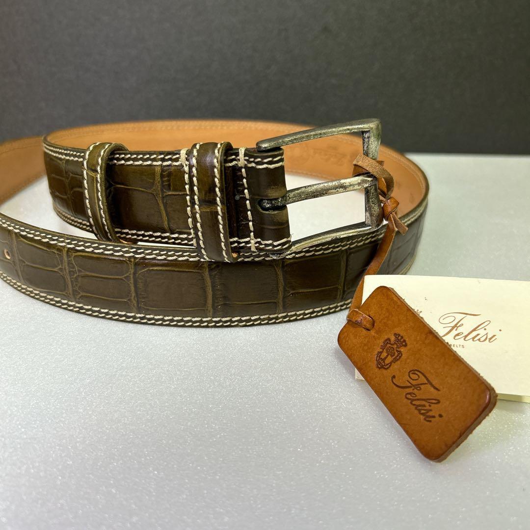 FELISI フェリージ　ベルト　イタリア製　クロコ型押し　44-80