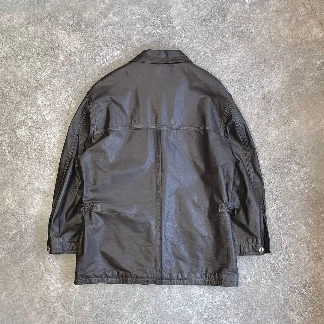 C.P COMPANY NAVY ARCTIC 90s レザージャケット 80s - メルカリ