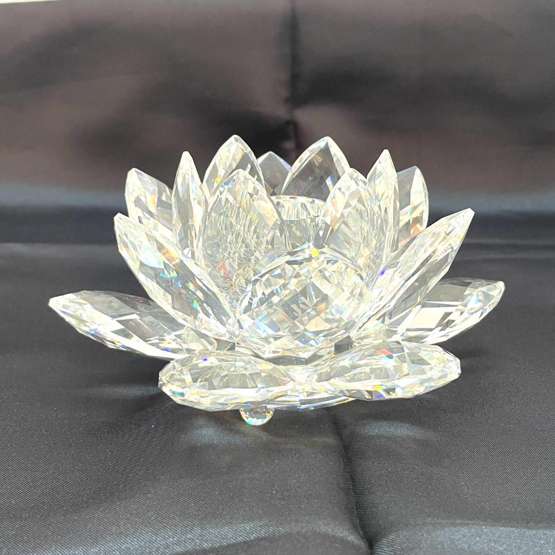 Y2503-307 SWAROVSKI クリスタル キャンドルホルダー 蓮 - メルカリ