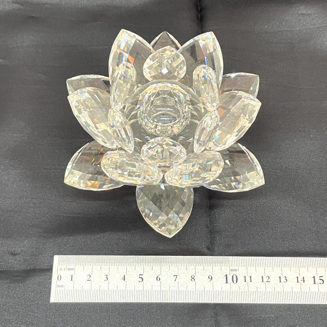 Y2503-307 SWAROVSKI クリスタル キャンドルホルダー 蓮 - メルカリ