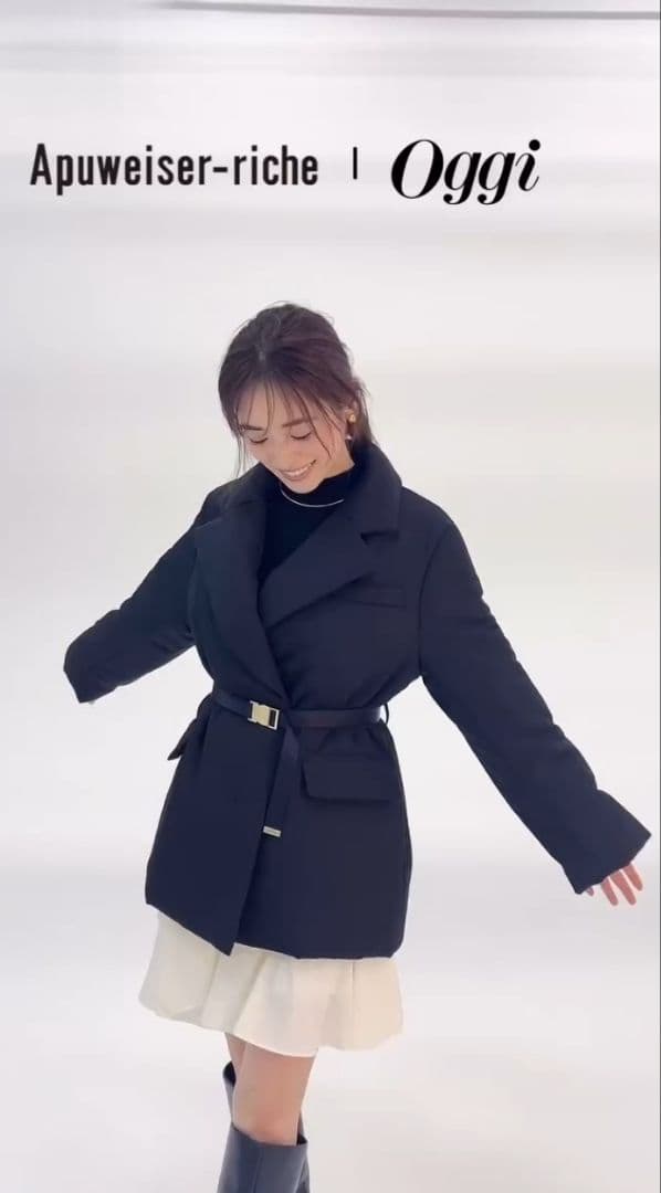 新品タグ付《泉里香さん×Oggiコラボ》テーラードパディングコート 手洗い可能