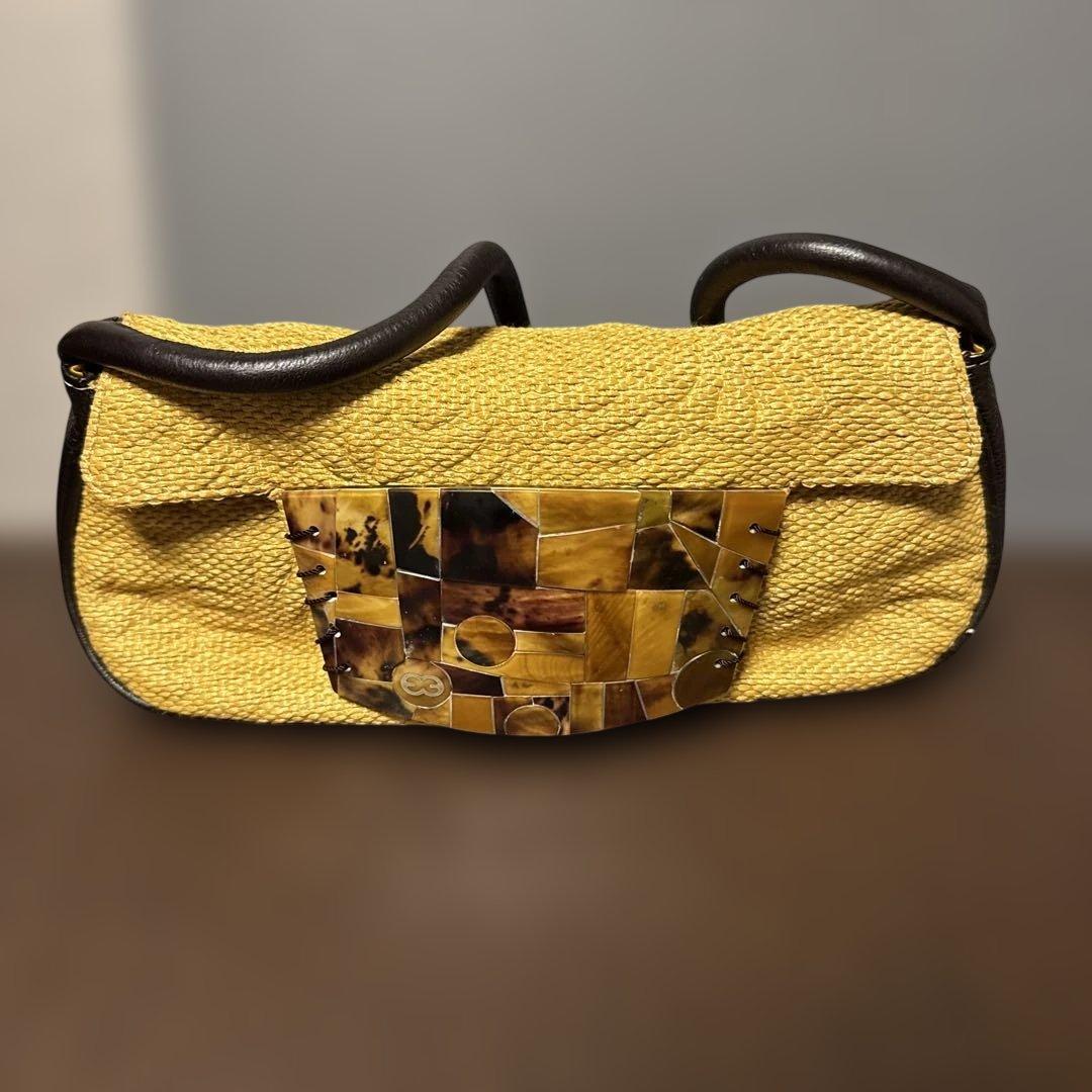 ショップガール　ESCADA イエローストローショルダーバッグ
