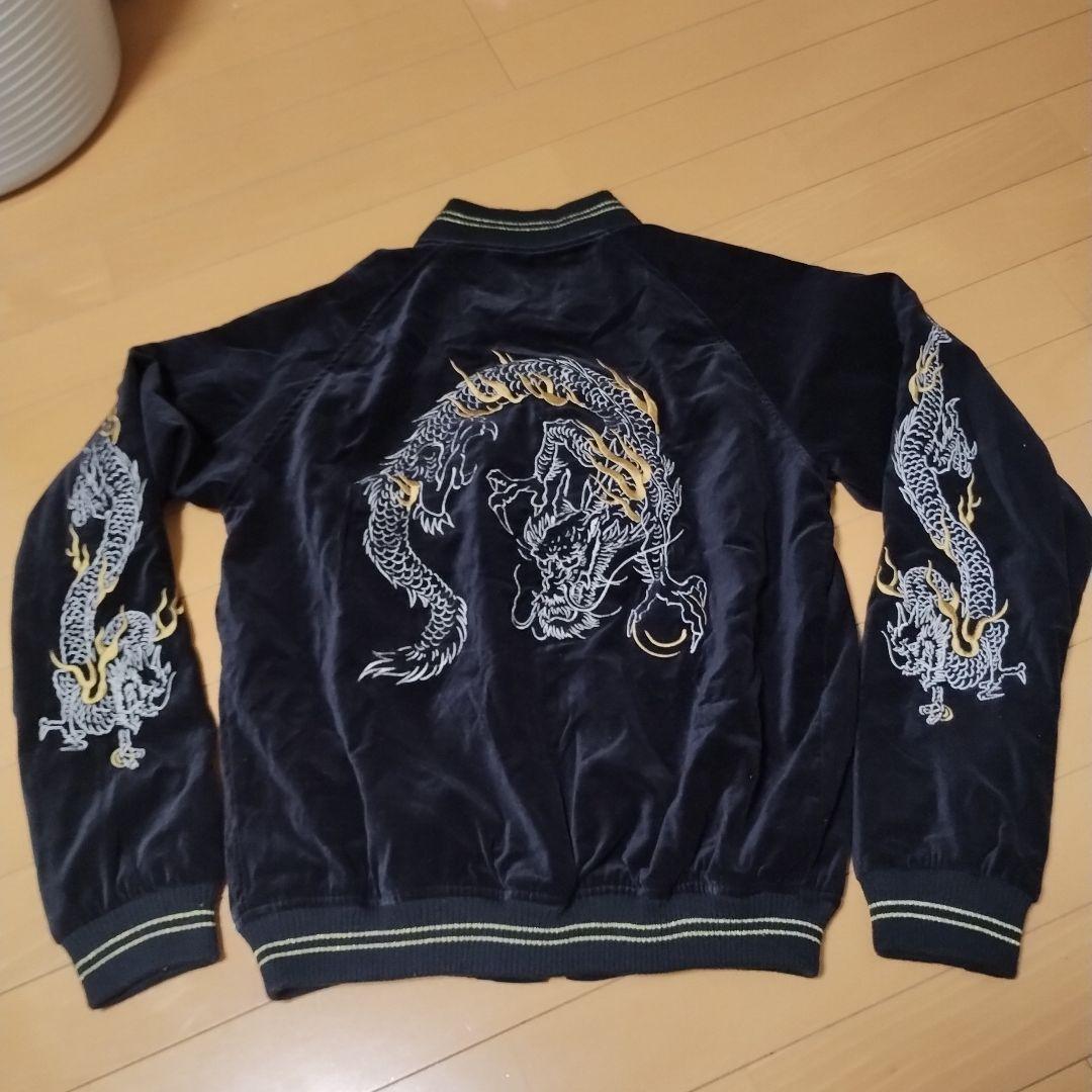 ドラゴン刺繍 ベロア生地スカジャン　BARCEDOS