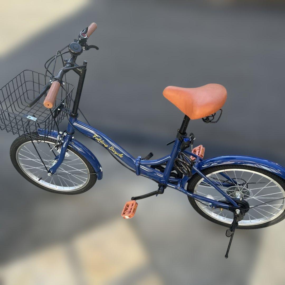 青い折りたたみ自転車　20インチ　直接取引