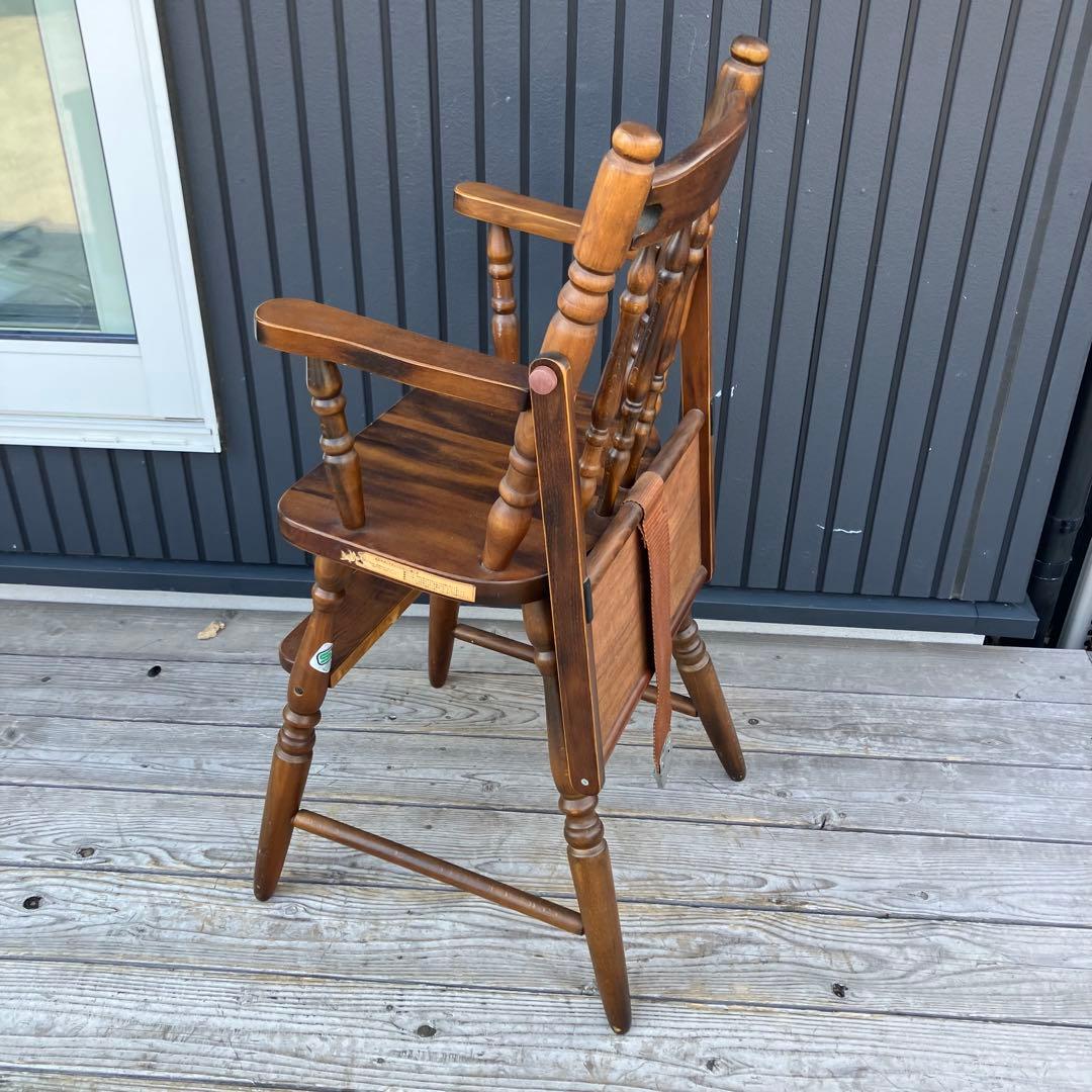 昭和レトロ 飛騨家具 ヒダダイネット 木製 テーブル付きハイチェア