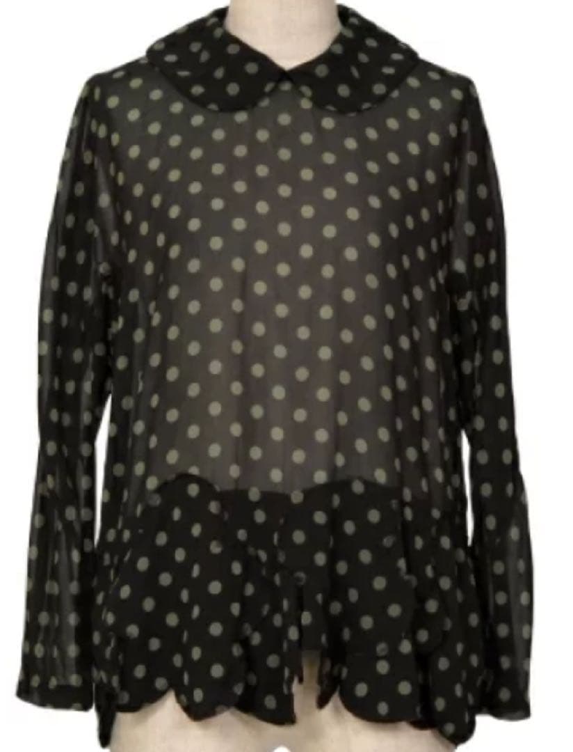 COMME des GARCONS シースルードットブラウス 丸襟　値下げ