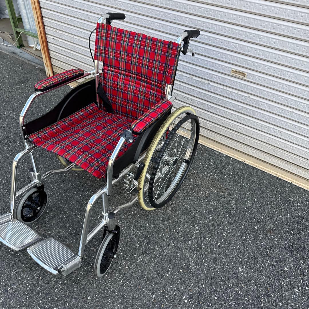 美品 軽量自走用車椅子 チェック柄 引取限定【A-193】 - メルカリ
