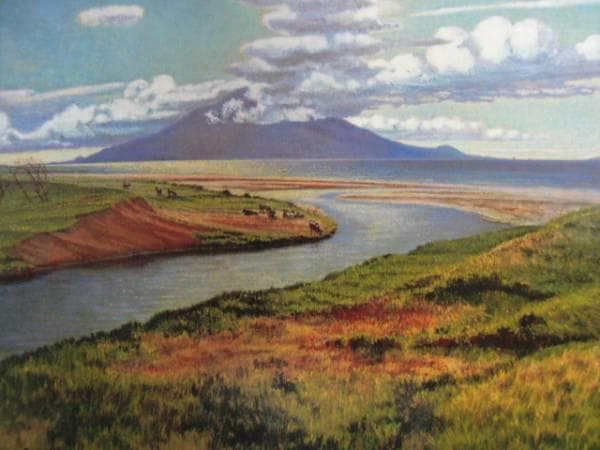 中根寛、「サロベツ原野より利尻礼文を望む」、希少な画集より、新品