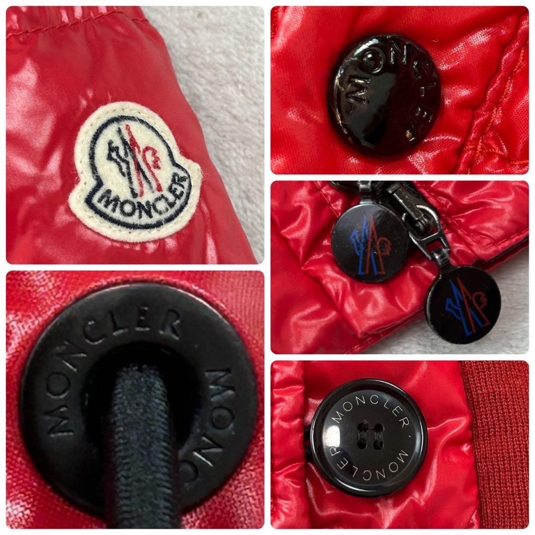 K756 美品 S モンクレール ブルガリ ダウンジャケット レッド