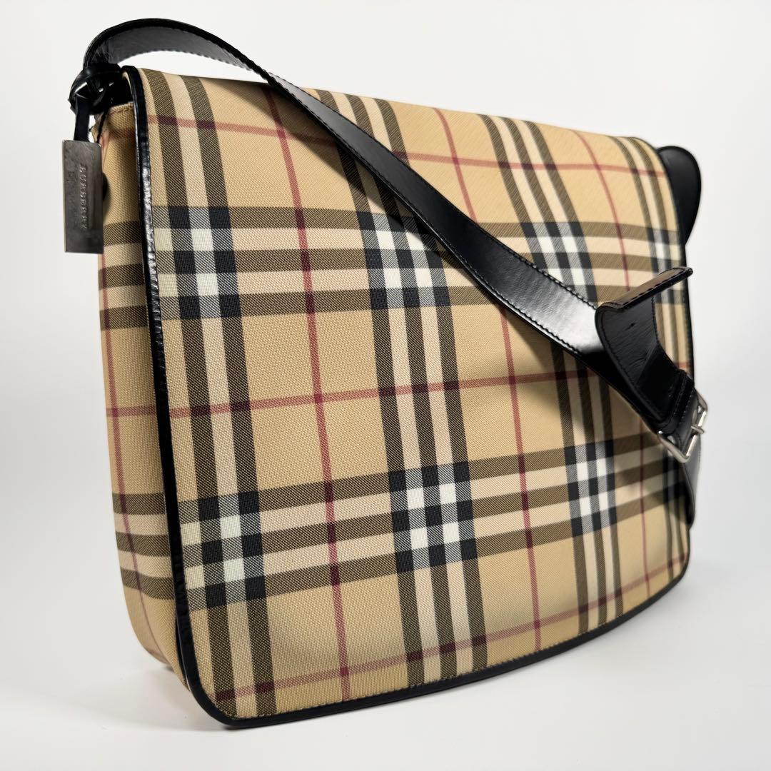 バーバリー ショルダーバッグ メッセンジャーバッグ ノバチェック PVC