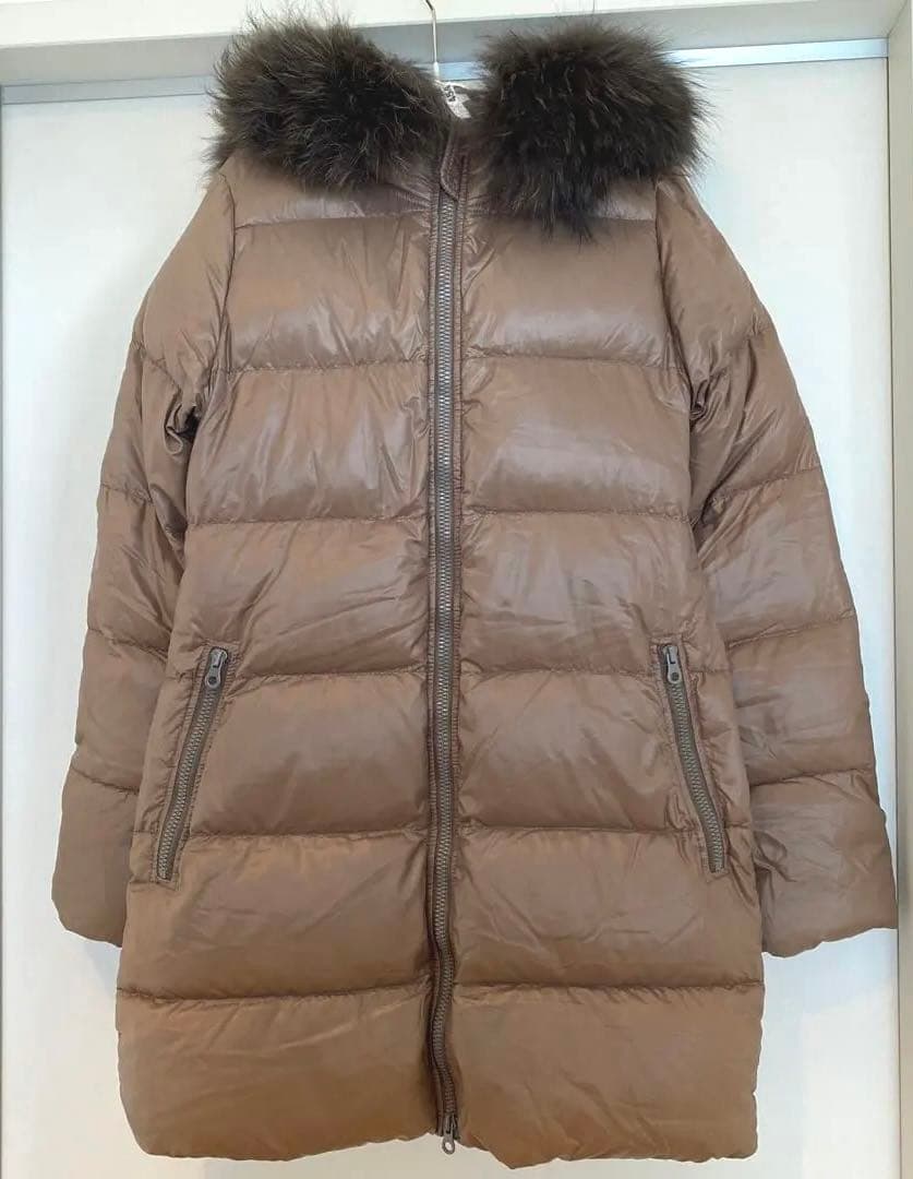 美品✴︎デュベティカダウン40kappaモカベージュラクーンファー