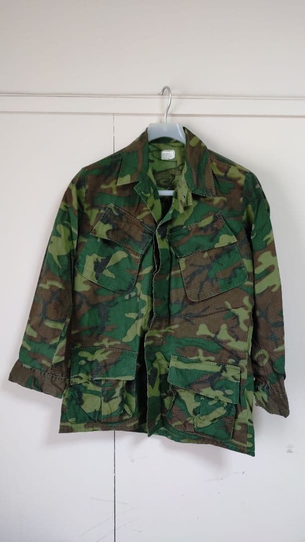 米軍 ベトナム戦争 ERDLグリーンリーフ迷彩ジャケット サイズS-R US(米軍) NAM戦 ERDL グリーンリーフ カモジャケット(R/S) /実物・良品