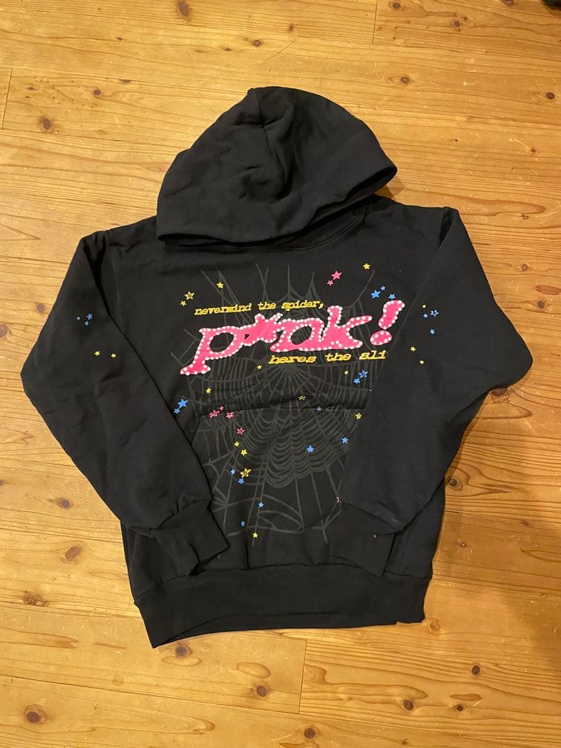 sp5der パーカー 黒 sサイズ 正規品