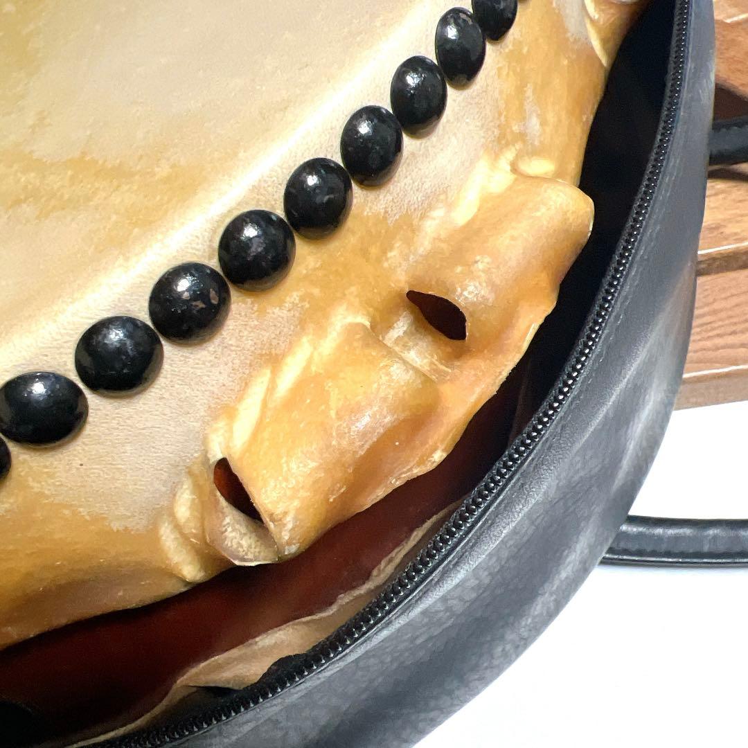 美品】 岡田屋布施 台座 平太鼓 40cm×15cm バチ付き 和太鼓 打楽器