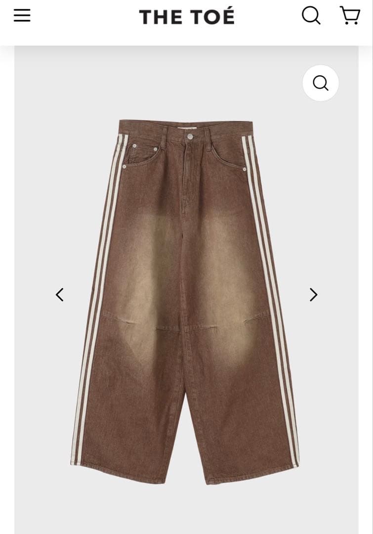 THE TOE Emirates Track Denim Pants ブラウン - メルカリ