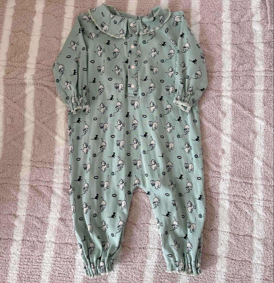 misha&puff pierrot onesie sage 猫 0-3m - メルカリ