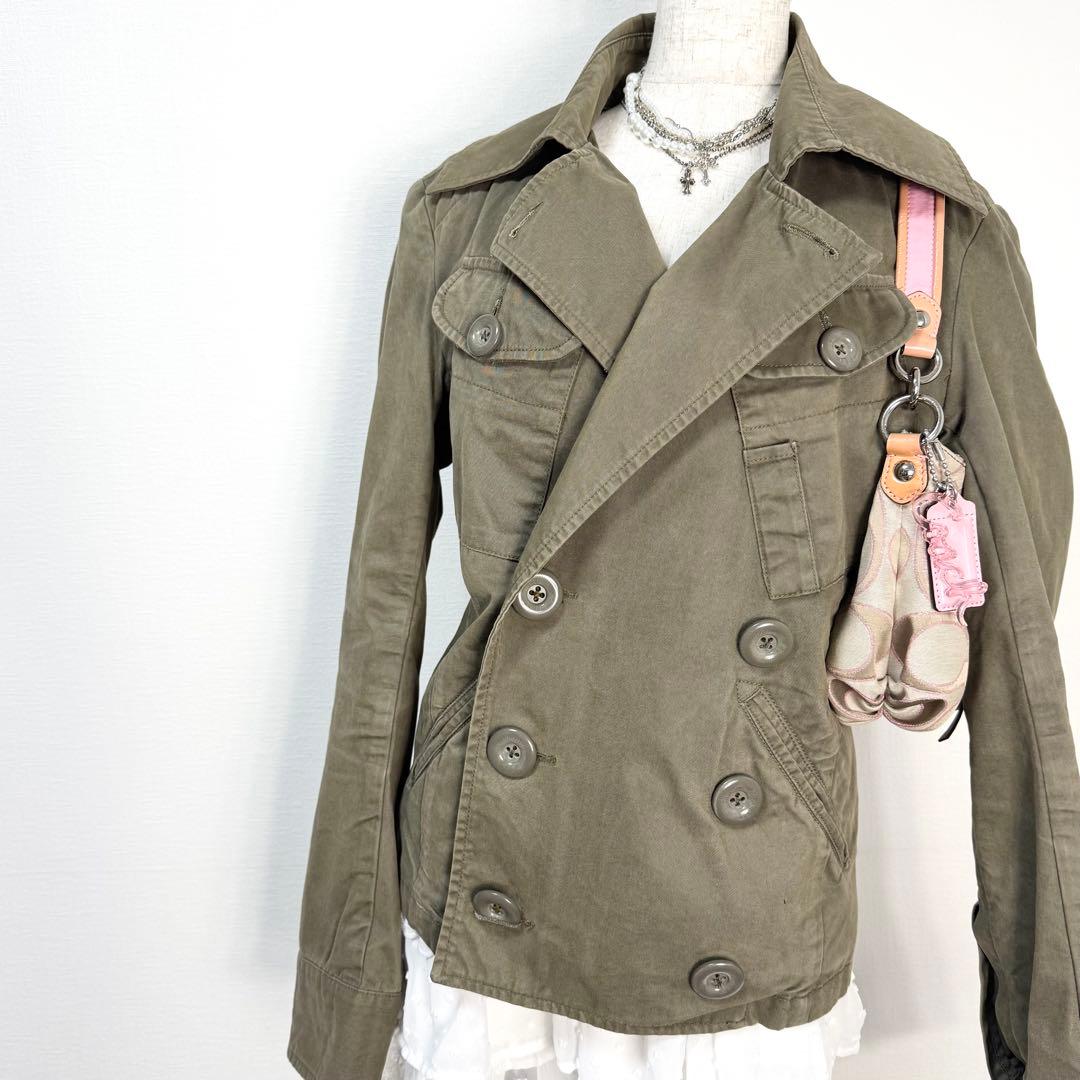 y2k❤️ 00s DIESEL ロゴ デカボタン ダブルジャケット