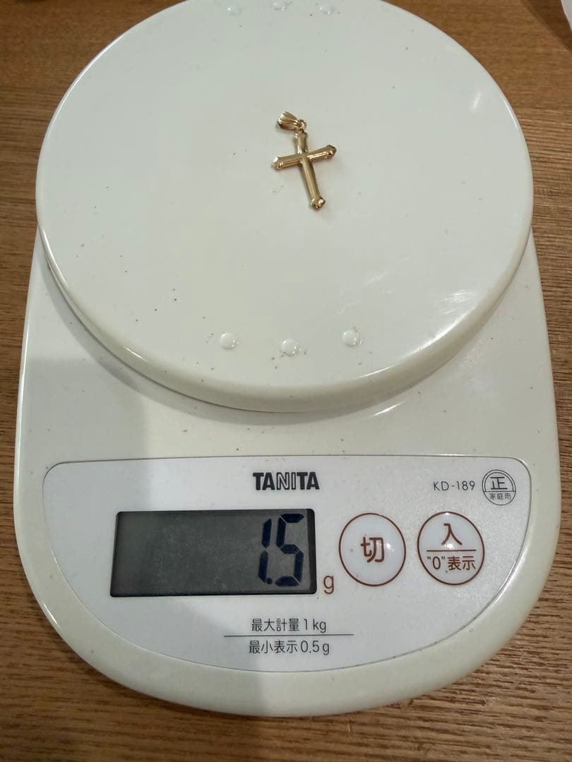 k18 十字架　ネックレス　1.5g