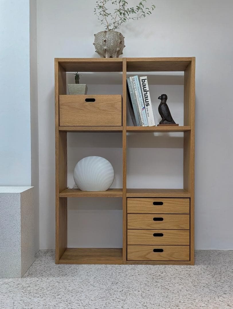 USED MUJI 無印 スタッキングシェルフ 3段×2列 オーク ※引出し別売 スタッキングシェルフセット・3段×2列・オーク材 | 無印良品