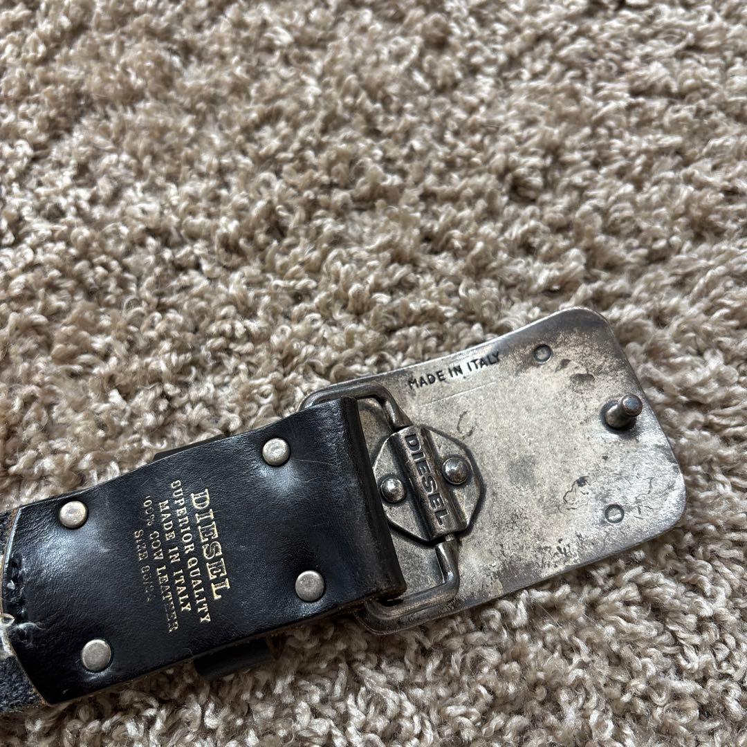 Diesel ベルト Y2K プレート 牛革 イタリア製 - メルカリ