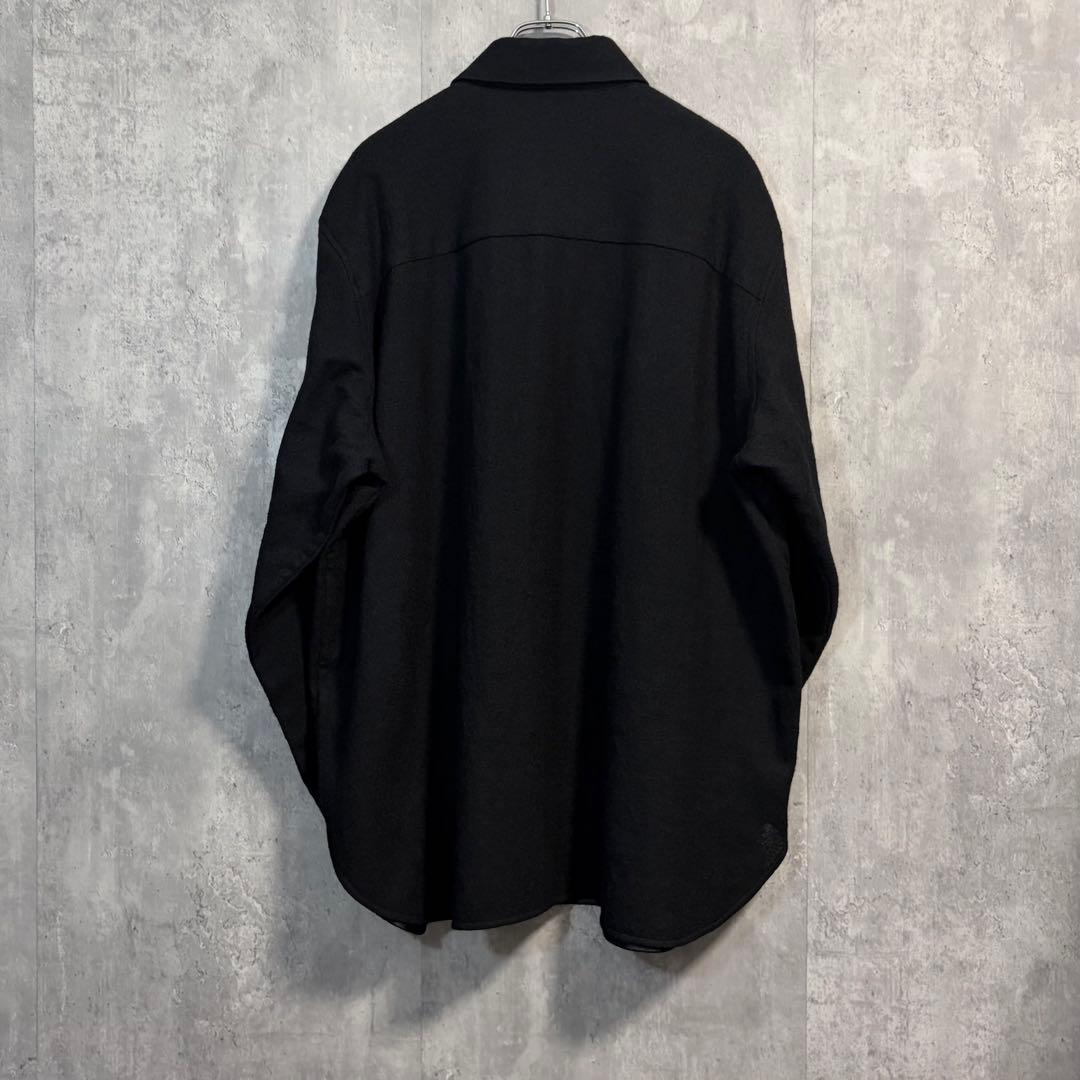 新品未使用】MBハイエンド尾州 2/48ウールガーゼシアーシャツ ブラック