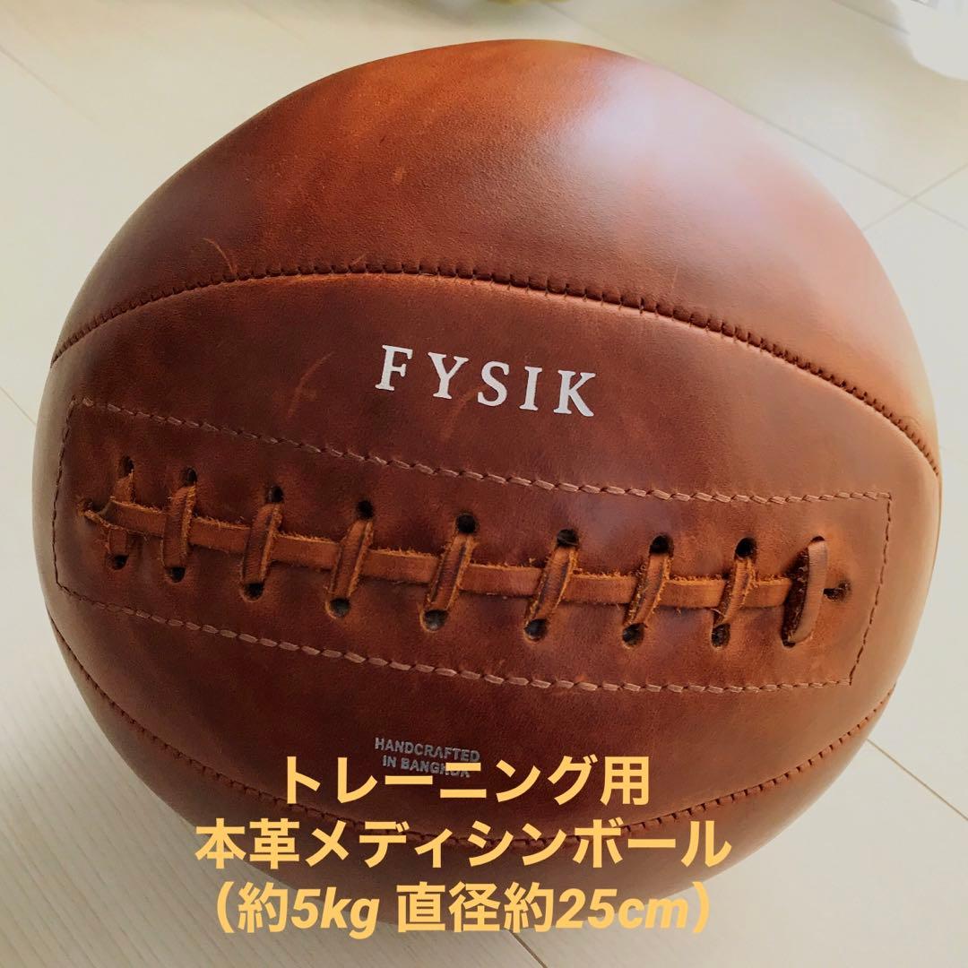 FYSIK 本革メディシンボール 約5kg 収納袋付き