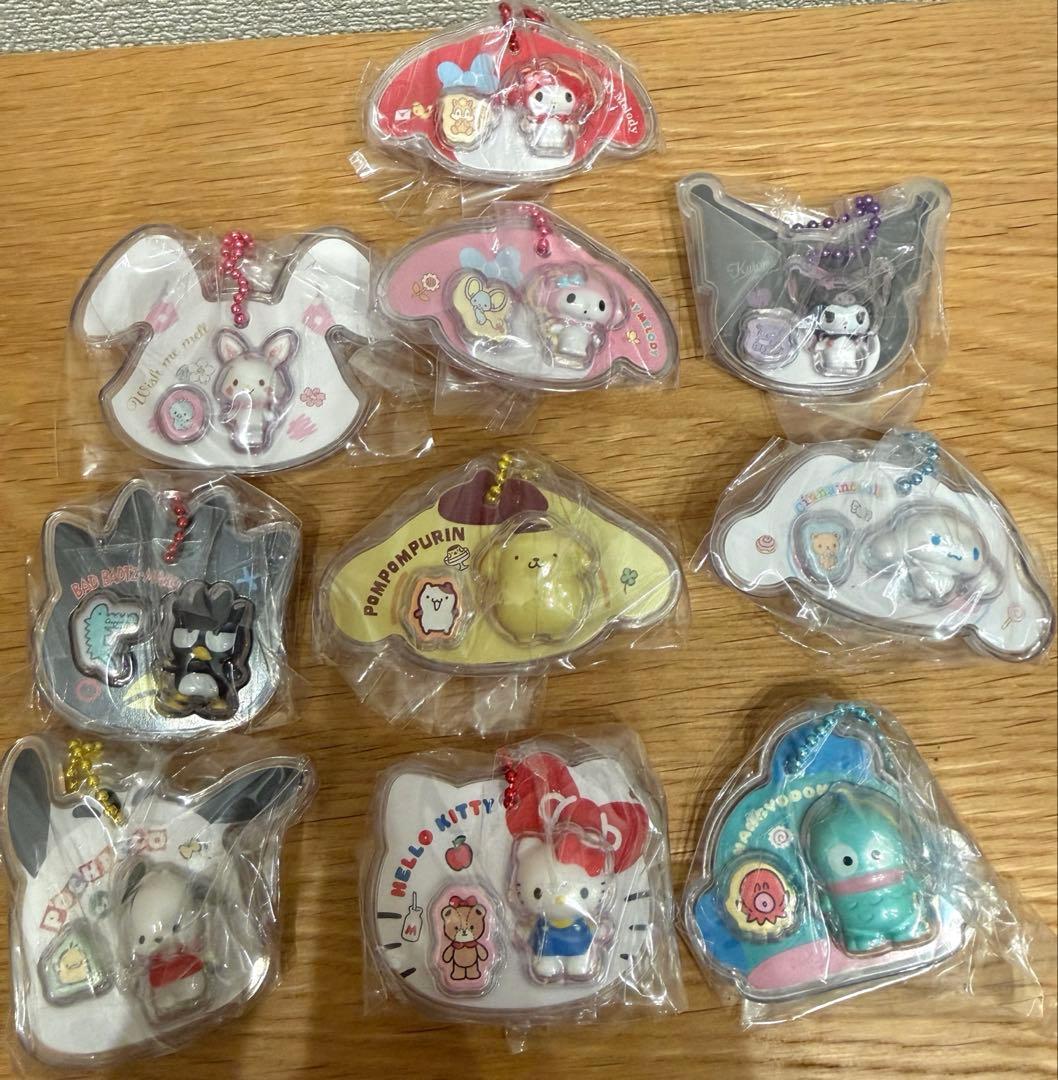サンリオキャラクターズ パッケージチャーム&チョコボーロ　10種　コンプリート
