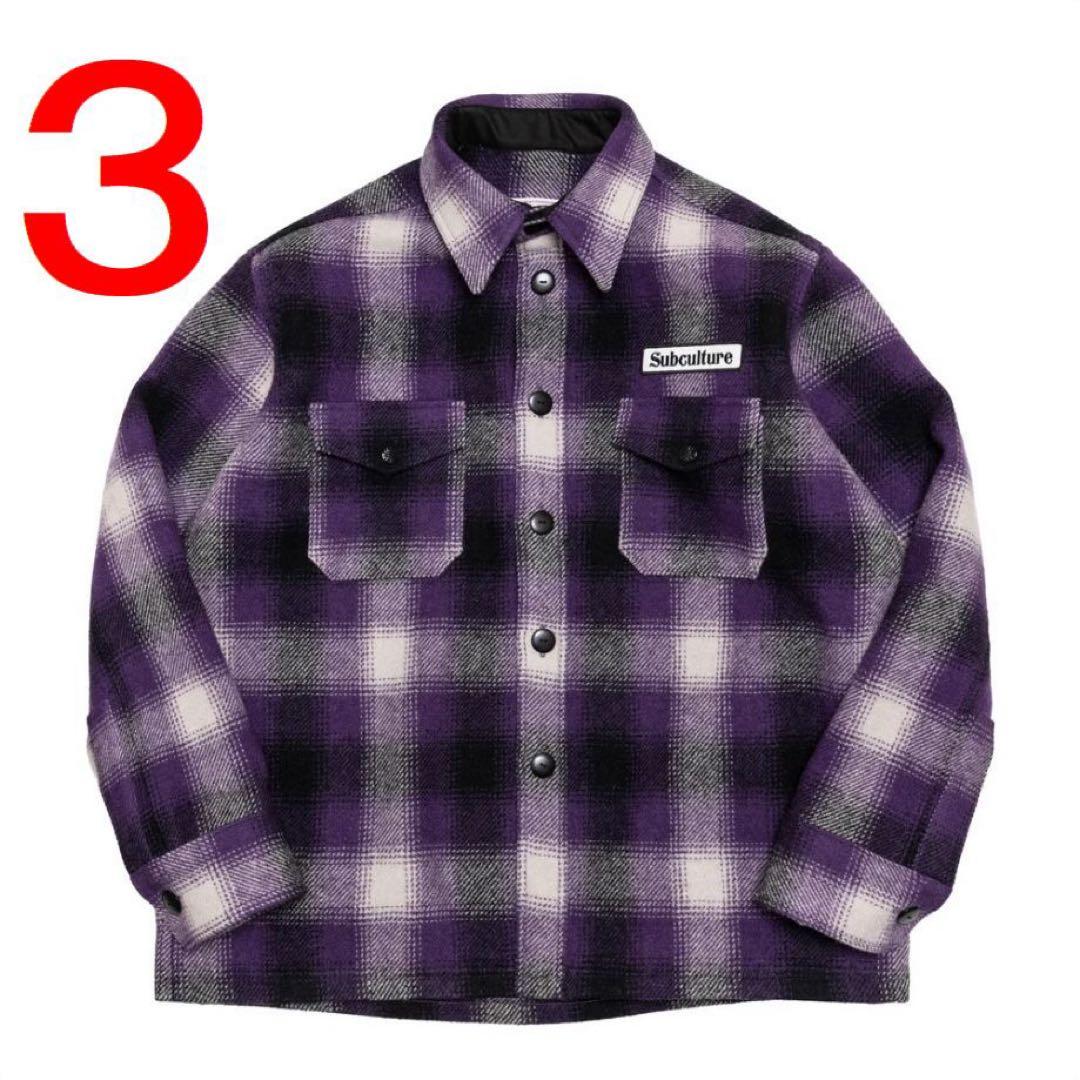 トップス SC Subculture OMBRE CHECK JACKET PURPLE トップス subculture OMBRE CHECK JACKET PURPLE SC Subculture OMBRE