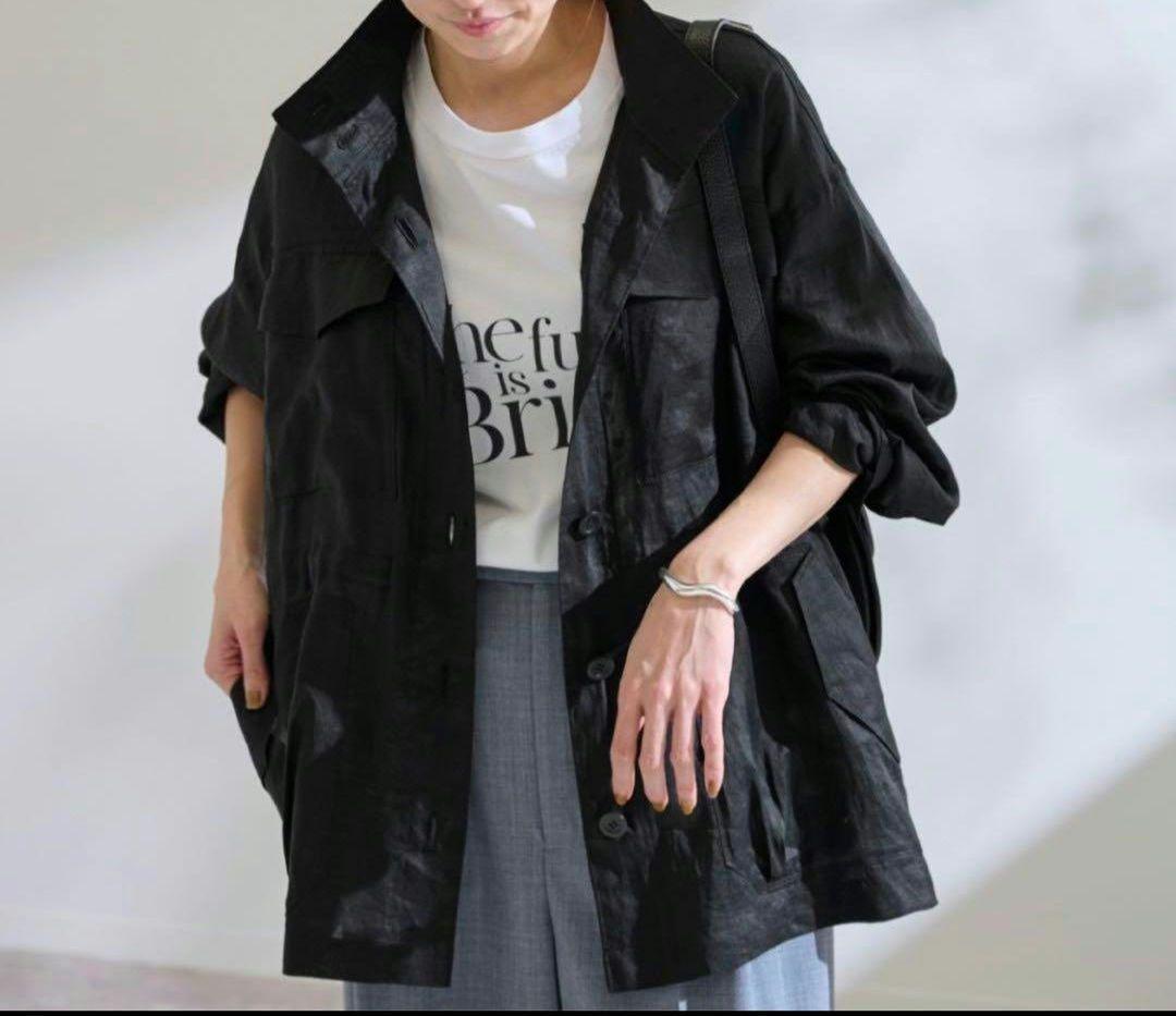 FRAMeWORK ラミースタンドブルゾン　ブラック