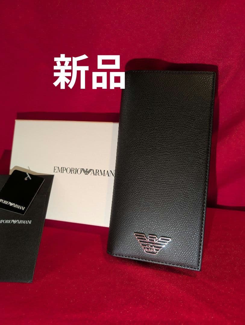 新品　EMPORIO ARMANI ブラック 長財布 アルマーニ　メンズ
