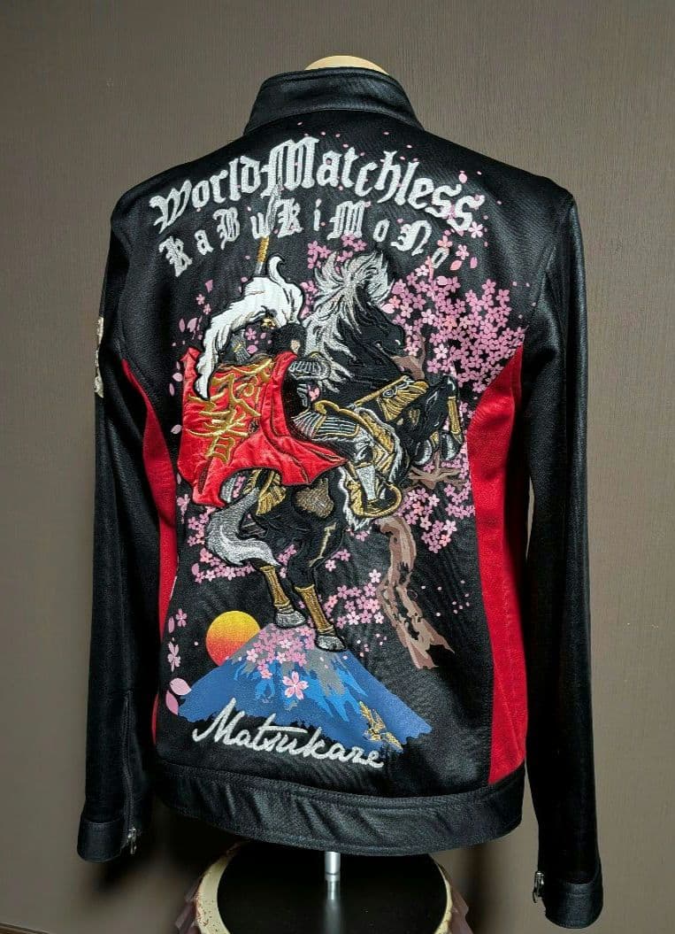 《ほぼ未使用》戦武×雅結コラボ　シングル ライダース　刺繍 スカジャン