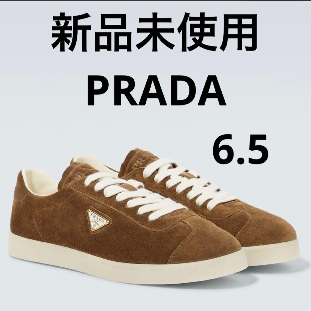 【プラダ】新品未使用 スエードスニーカー (サイズ6.5) 中古・古着通販】PRADA (プラダ) スウェードスニーカー ブラック