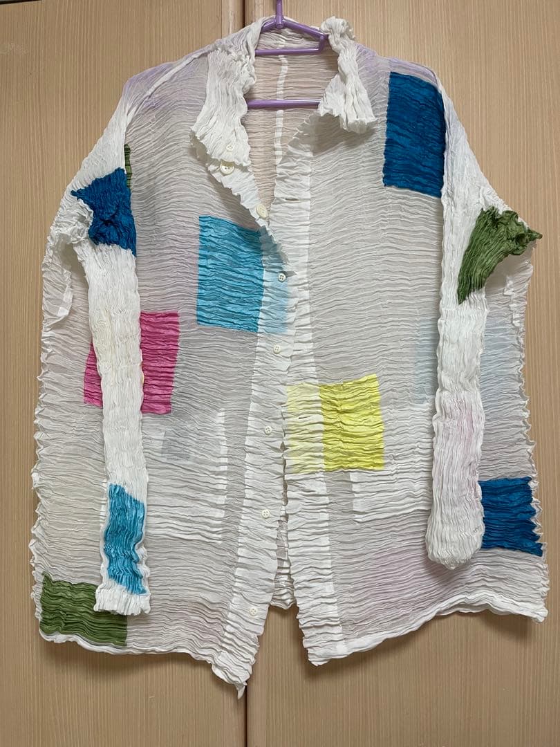 Point-Vue プリーツ　シワ加工　シャツ