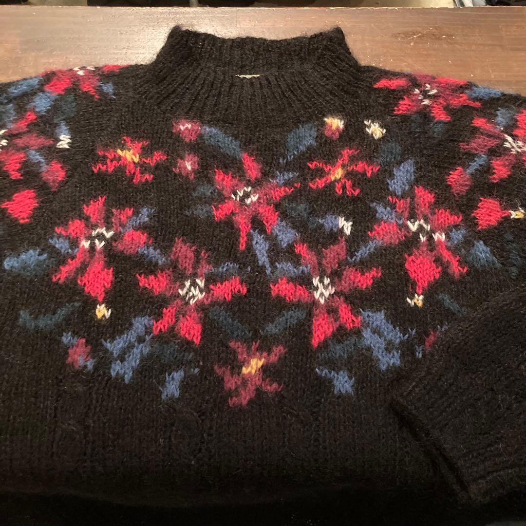 80s L.L.Bean モヘア混 花柄 ノルディック ニット ビンテージ