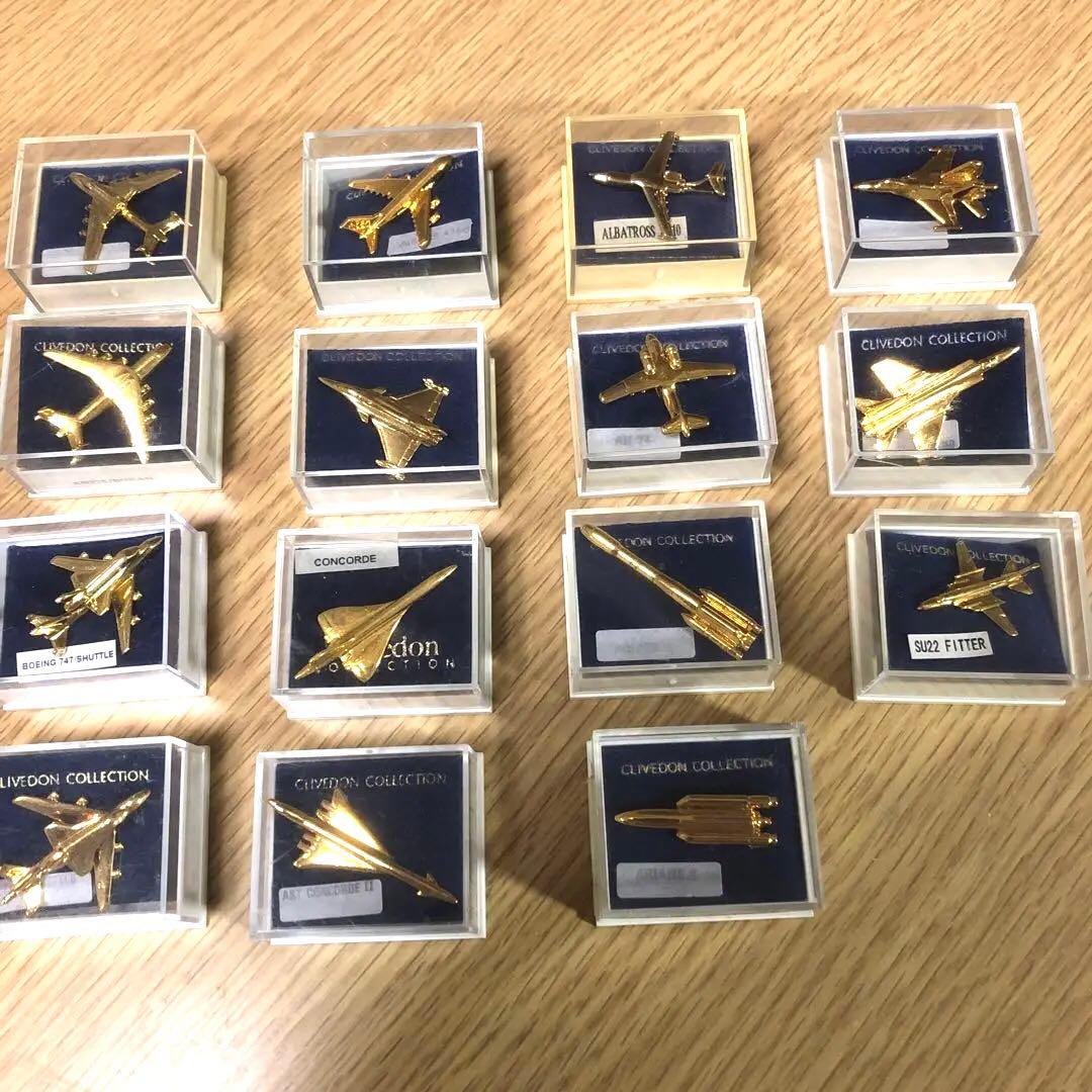 CLIVEDON 飛行機ピンバッチ15個セット モンアート MONART ラペルピン メンズ ピンズ型 ピンバッジ 飛行機