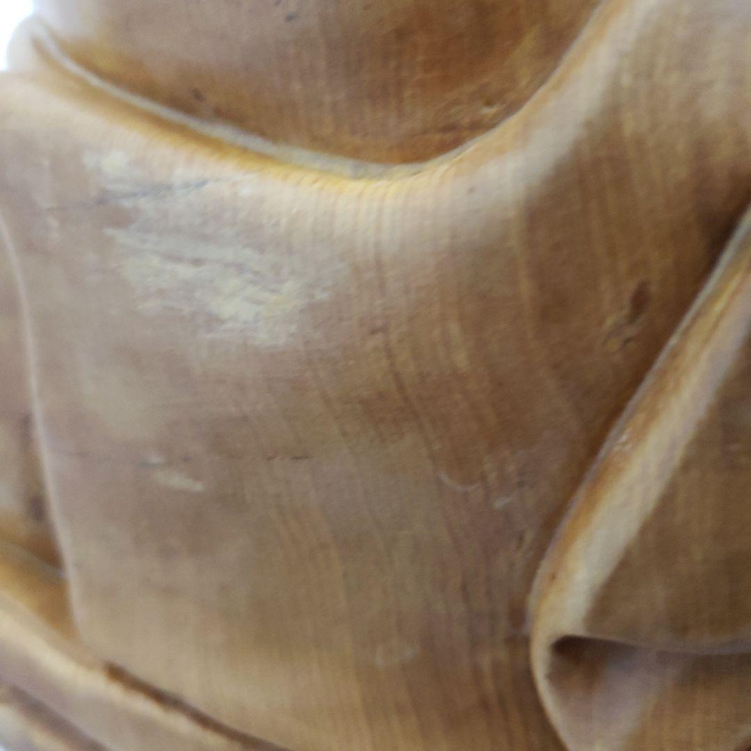 Bフライデー蔵出し特価布袋さん1木造り製 子供たち付き 大きめ