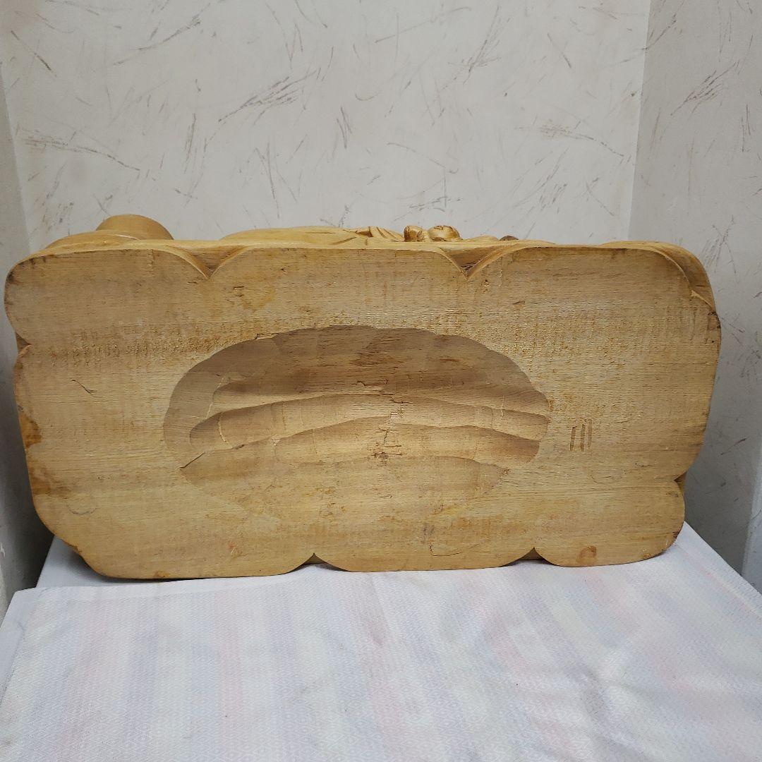 Bフライデー蔵出し特価布袋さん1木造り製 子供たち付き 大きめ