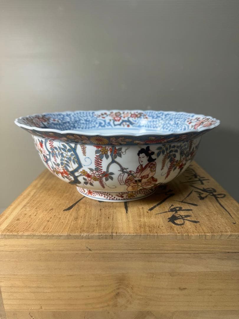 2487 福右衛門作 古伊万里 献上手染錦 深鉢 - メルカリ