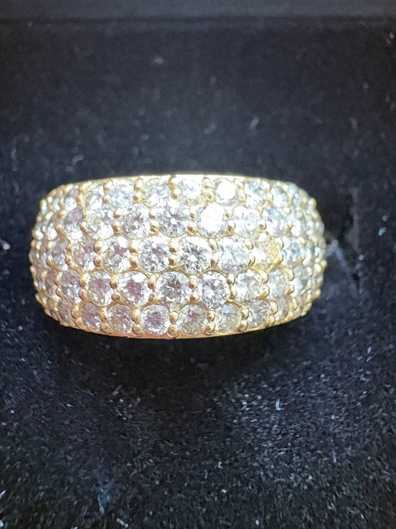 18金 YG２ctダイアモンドパヴェリング14号⭐︎H&C⭐︎ゲリラ値下げ！！